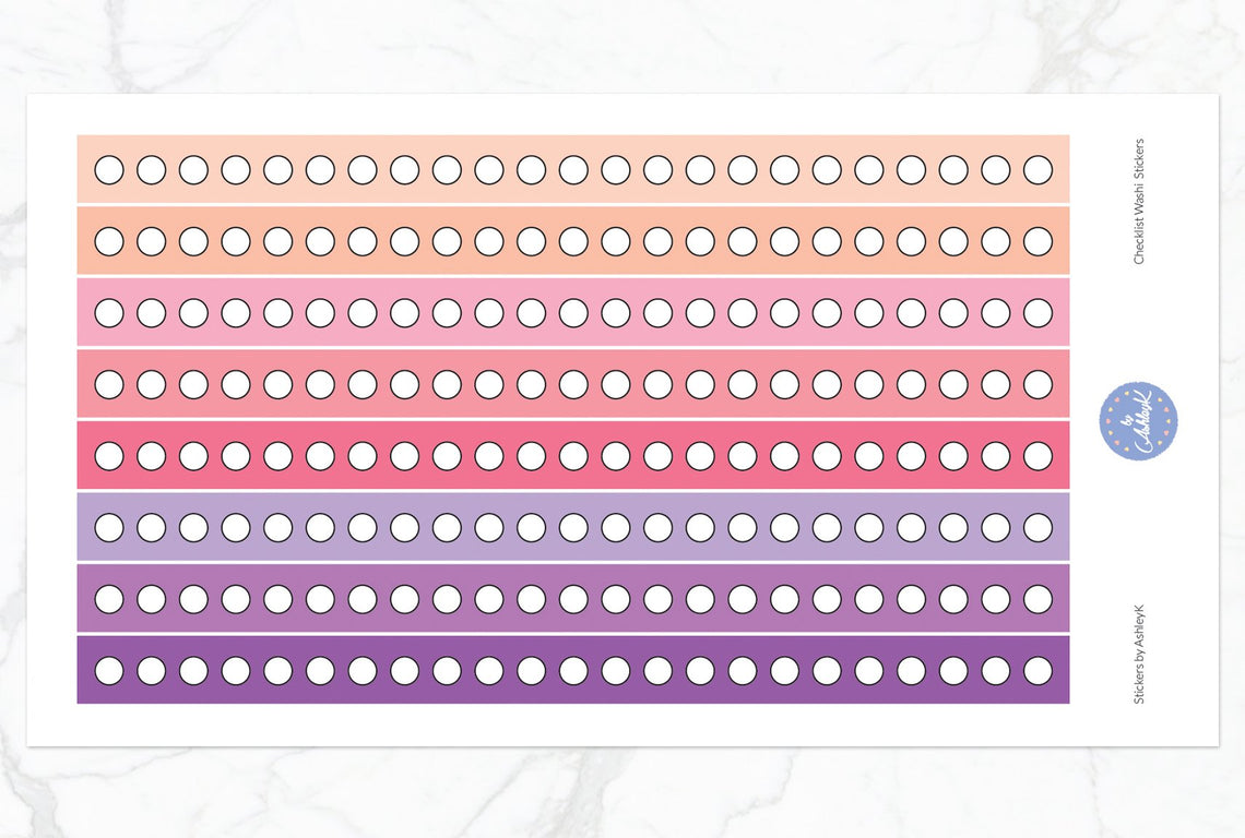 Round Checklist Washi - Raspberry