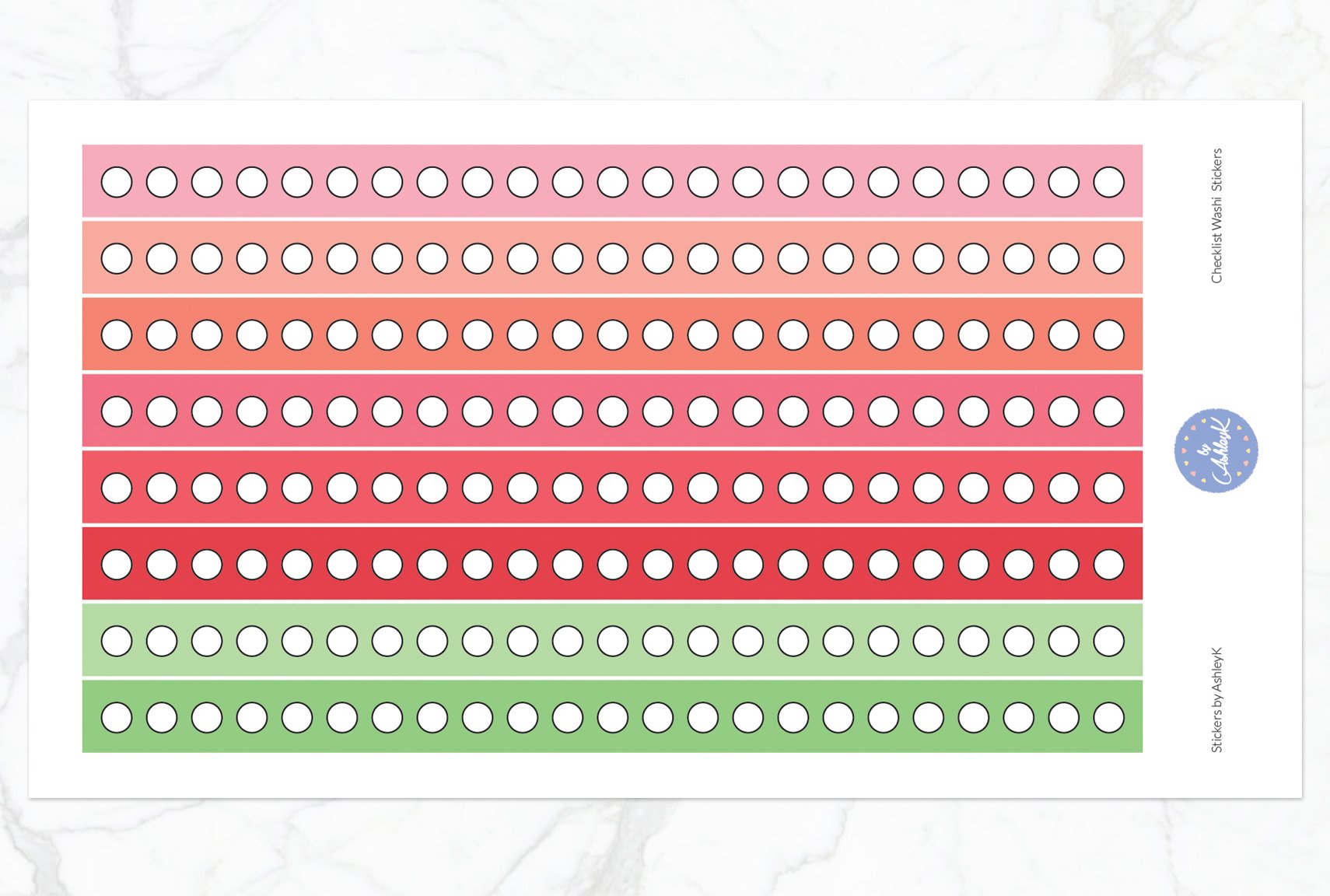 Round Checklist Washi - Strawberry