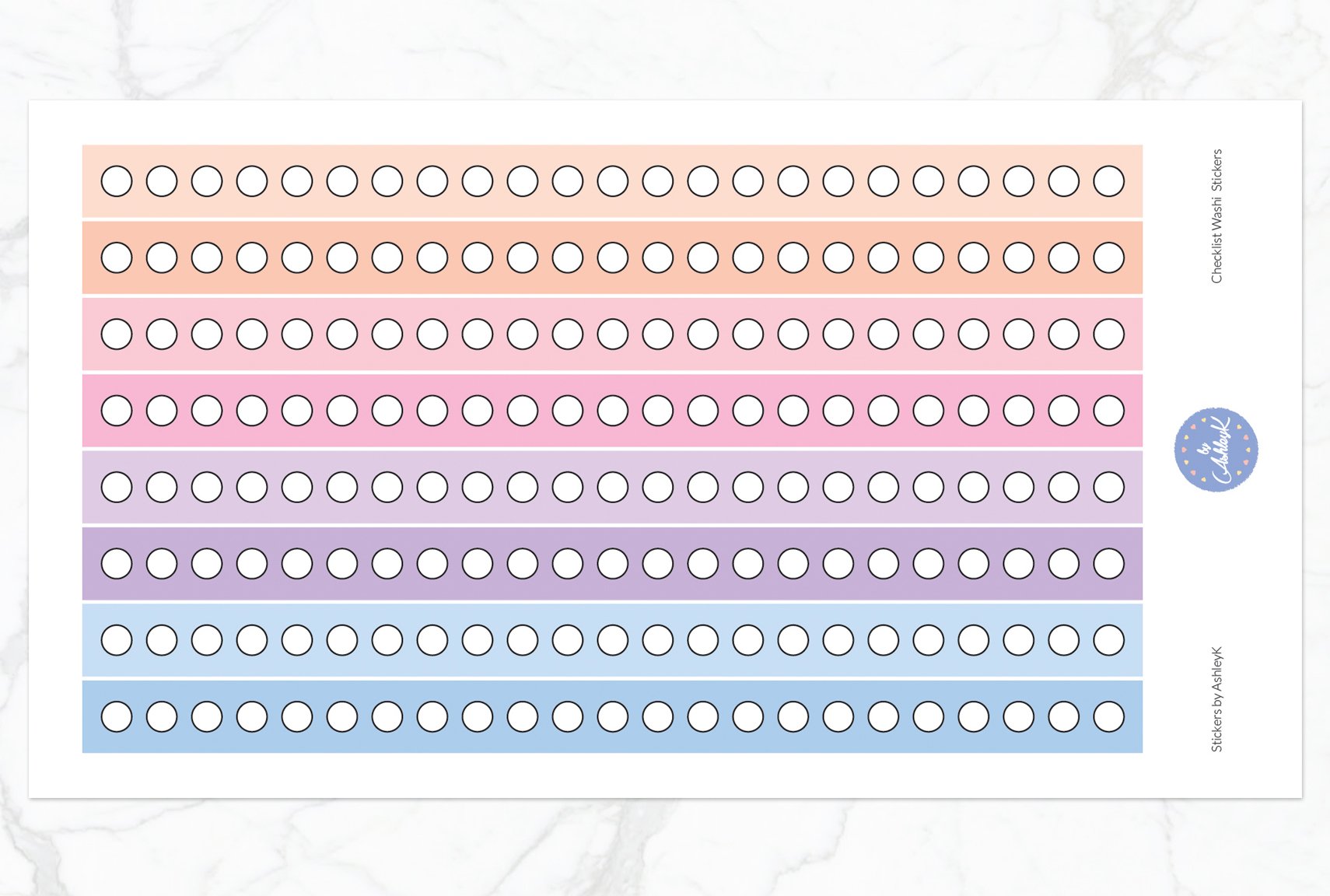 Round Checklist Washi - Pastel Sunset