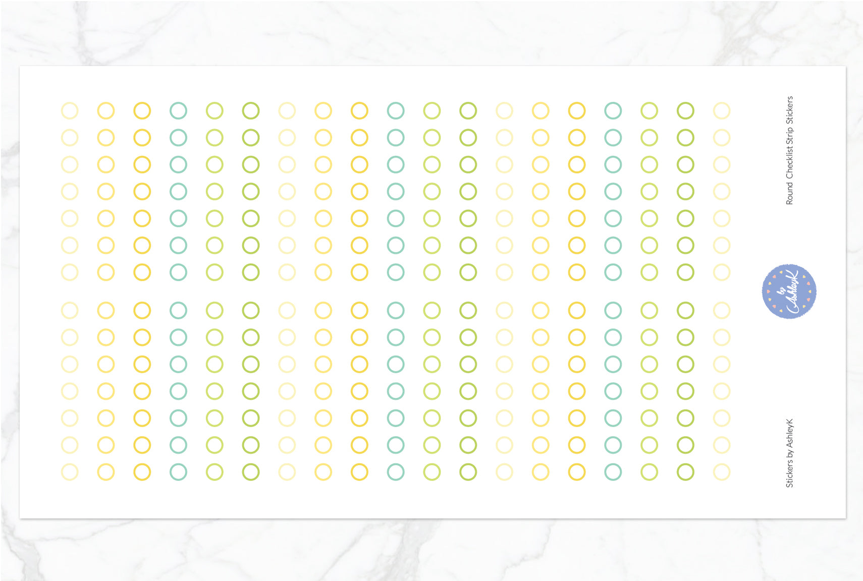 Round Checklist Strip Stickers - Lemon&Lime