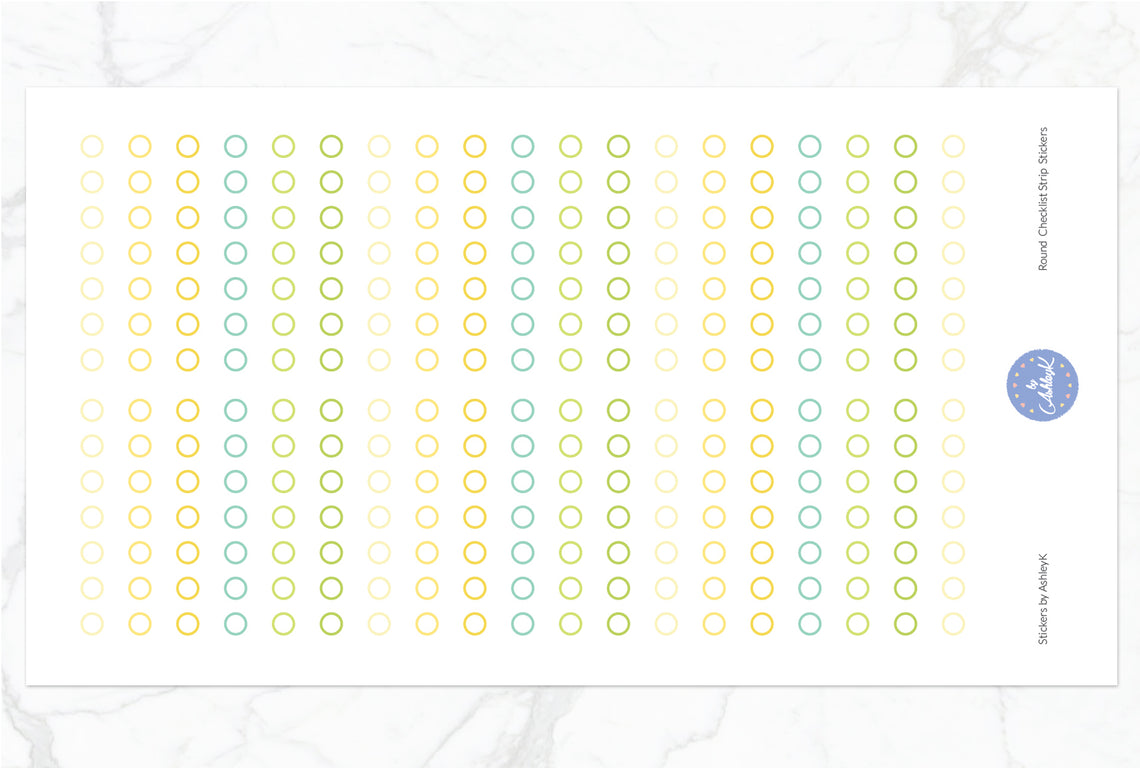 Round Checklist Strip Stickers - Lemon&Lime
