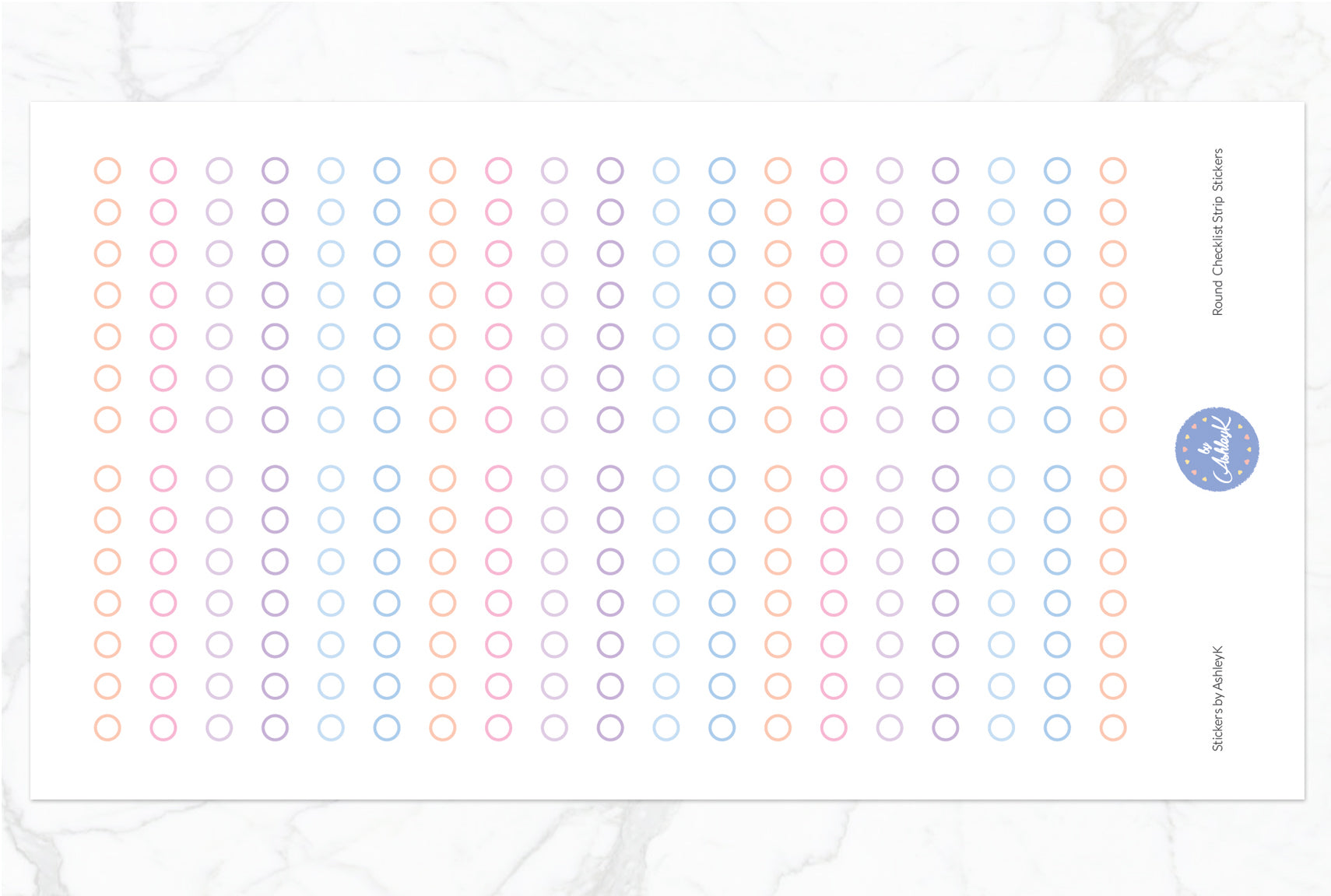 Round Checklist Strip Stickers - Pastel Sunset
