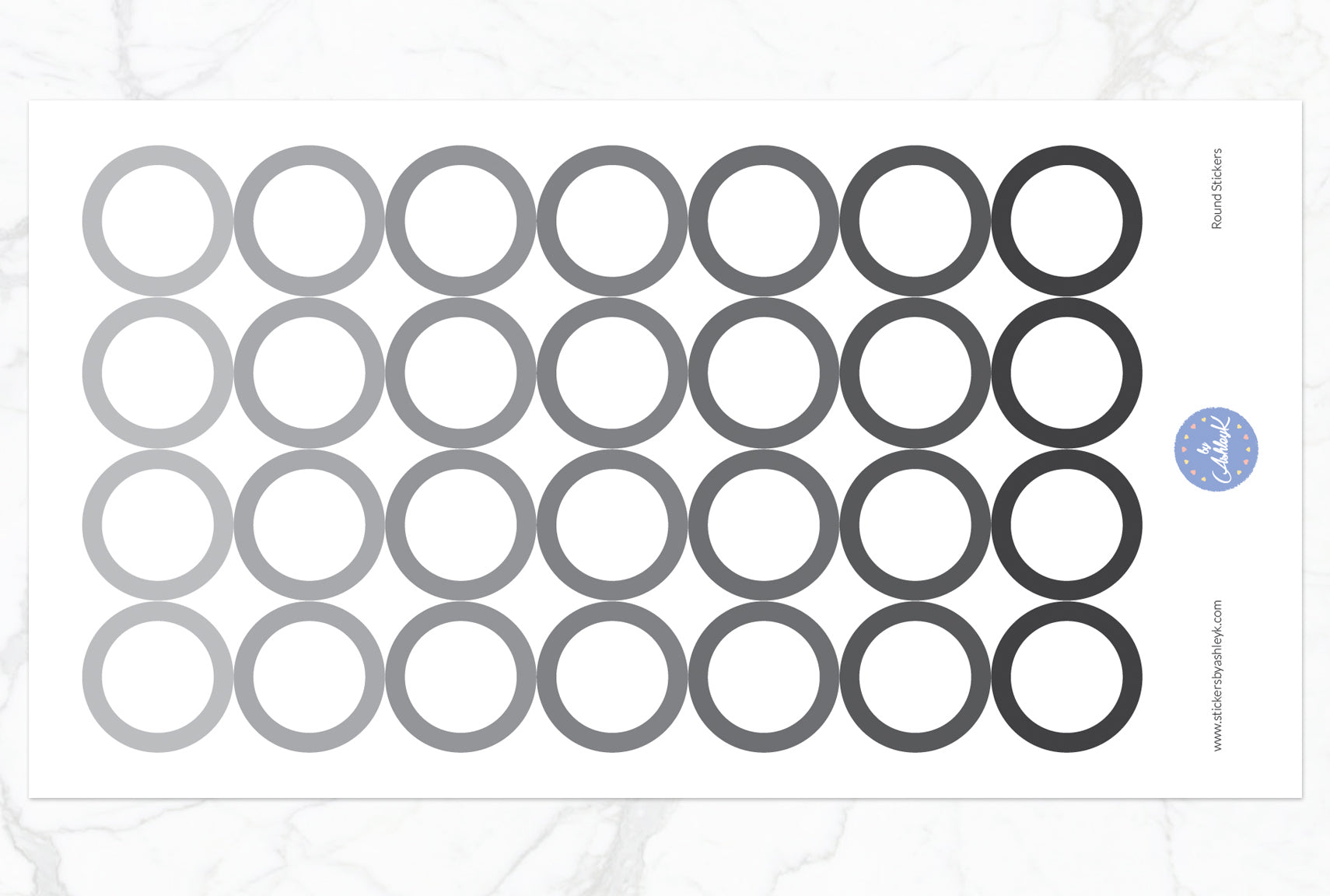 Round Stickers - Monochrome