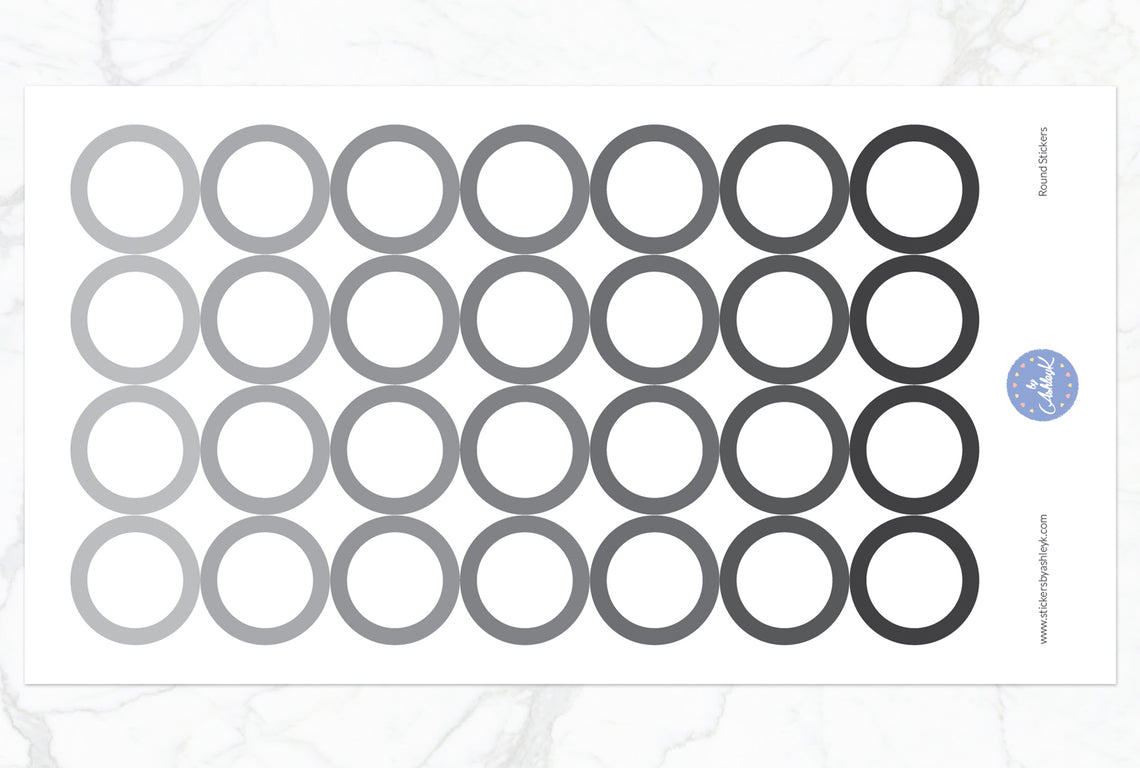 Round Stickers - Monochrome