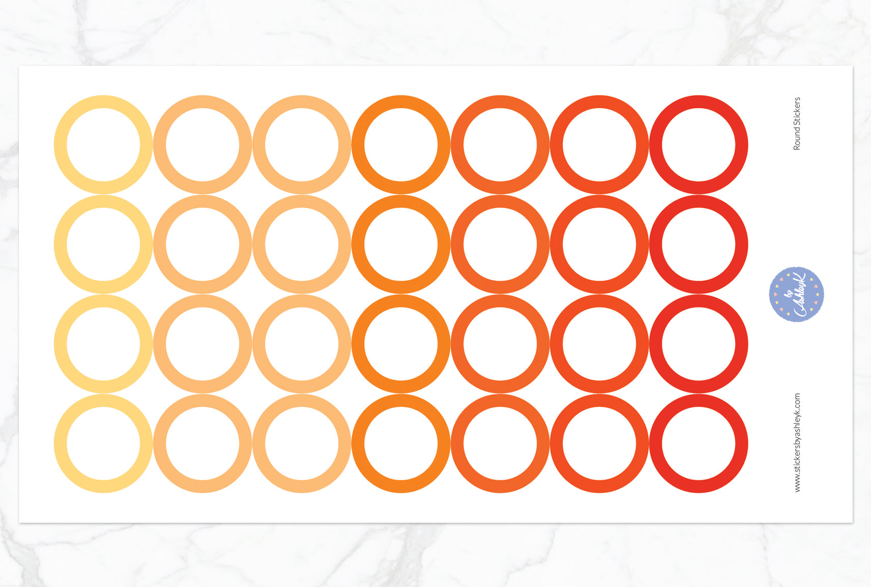 Round Stickers - Orange