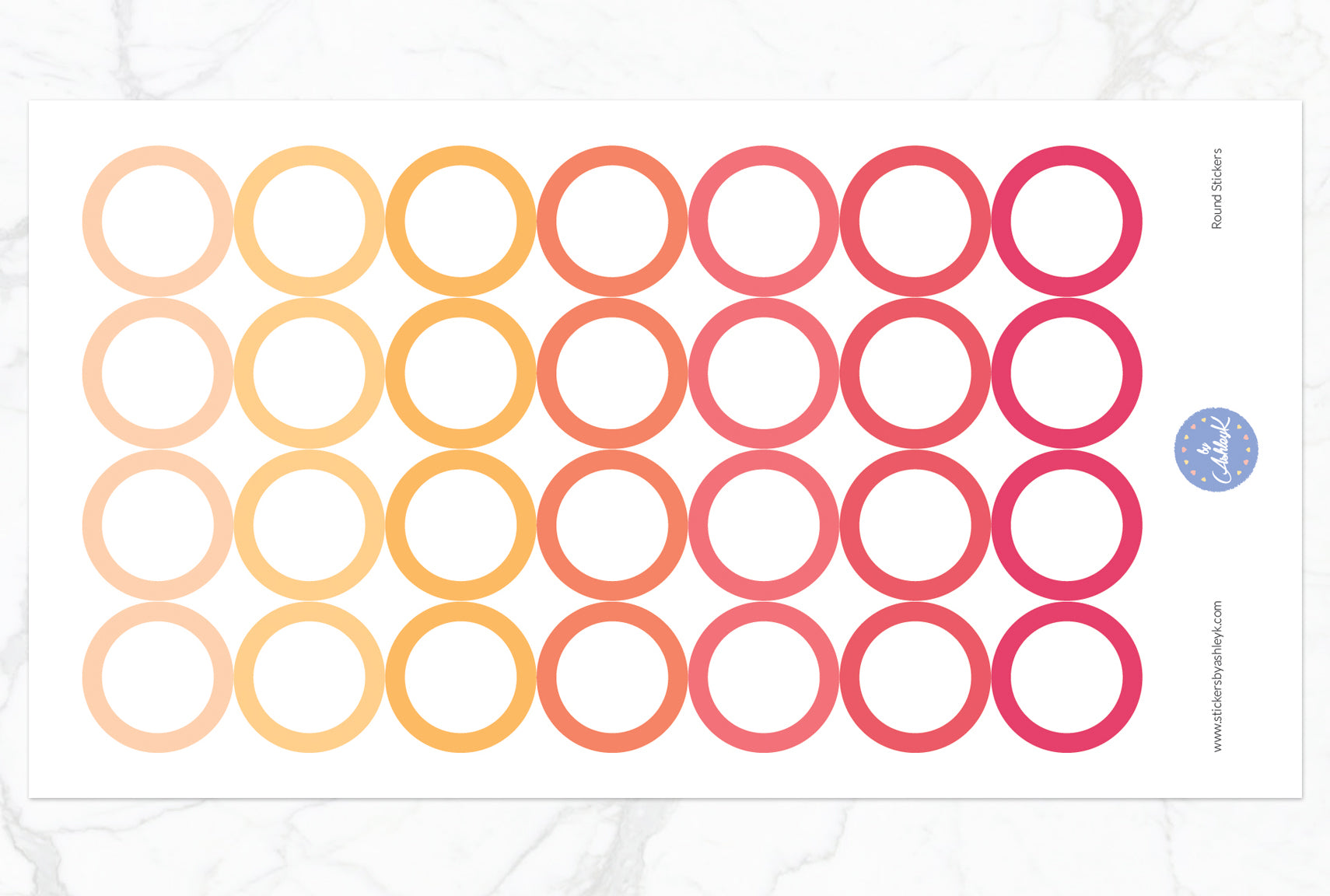 Round Stickers - Peach