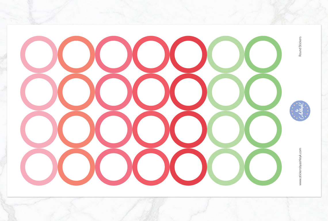 Round Stickers - Strawberry