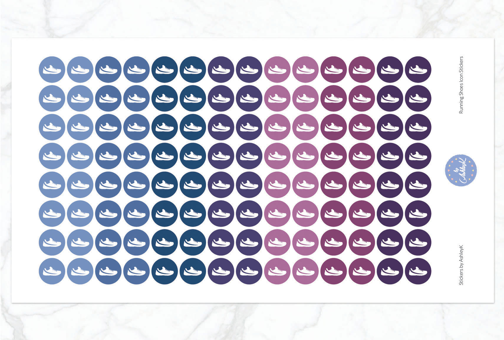 Running Shoes Icon Stickers - Blueberry