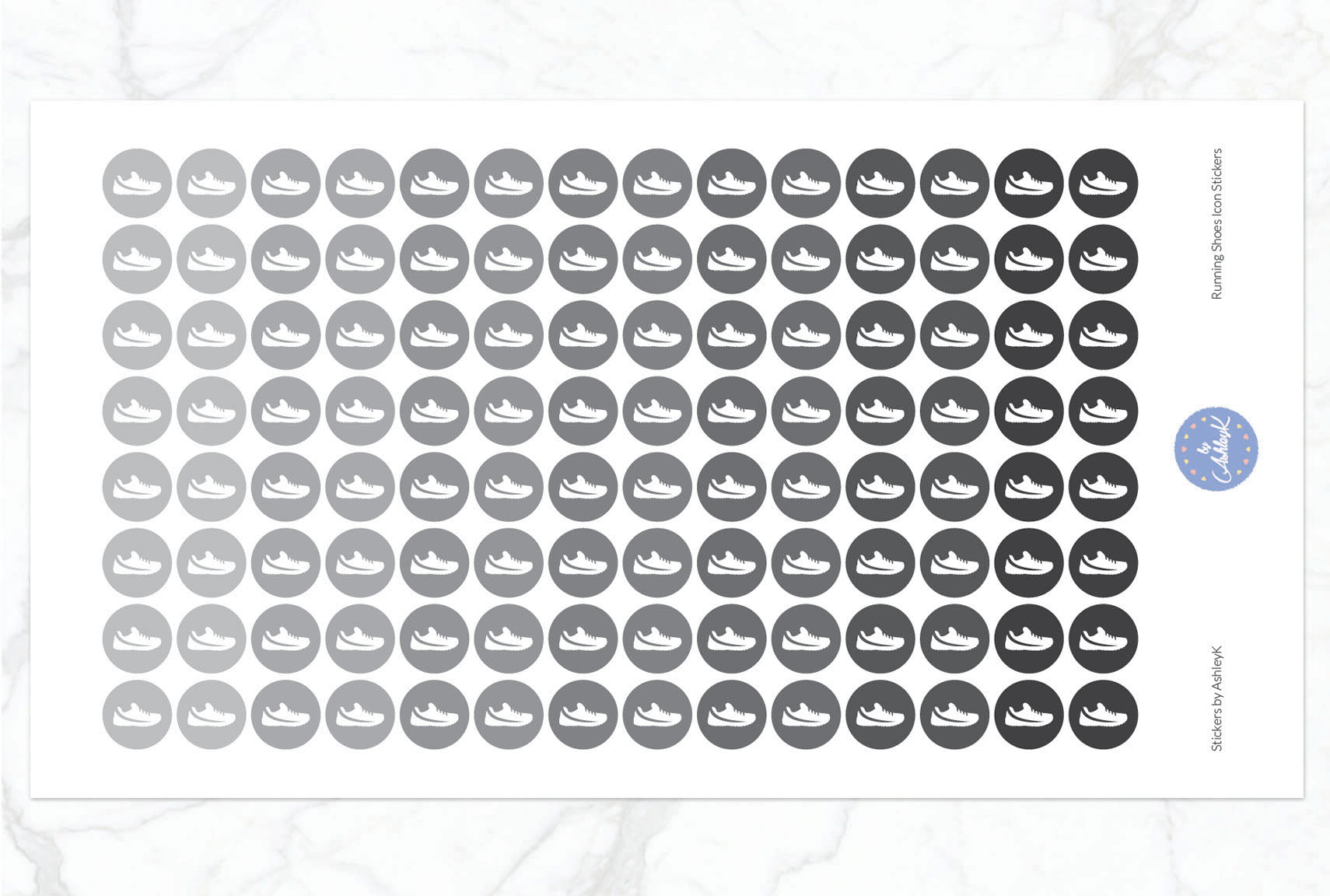 Running Shoes Icon Stickers - Monochrome