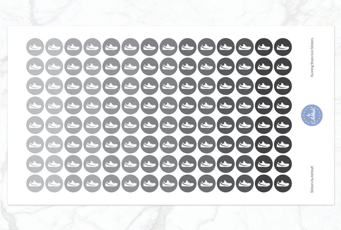 Running Shoes Icon Stickers - Monochrome