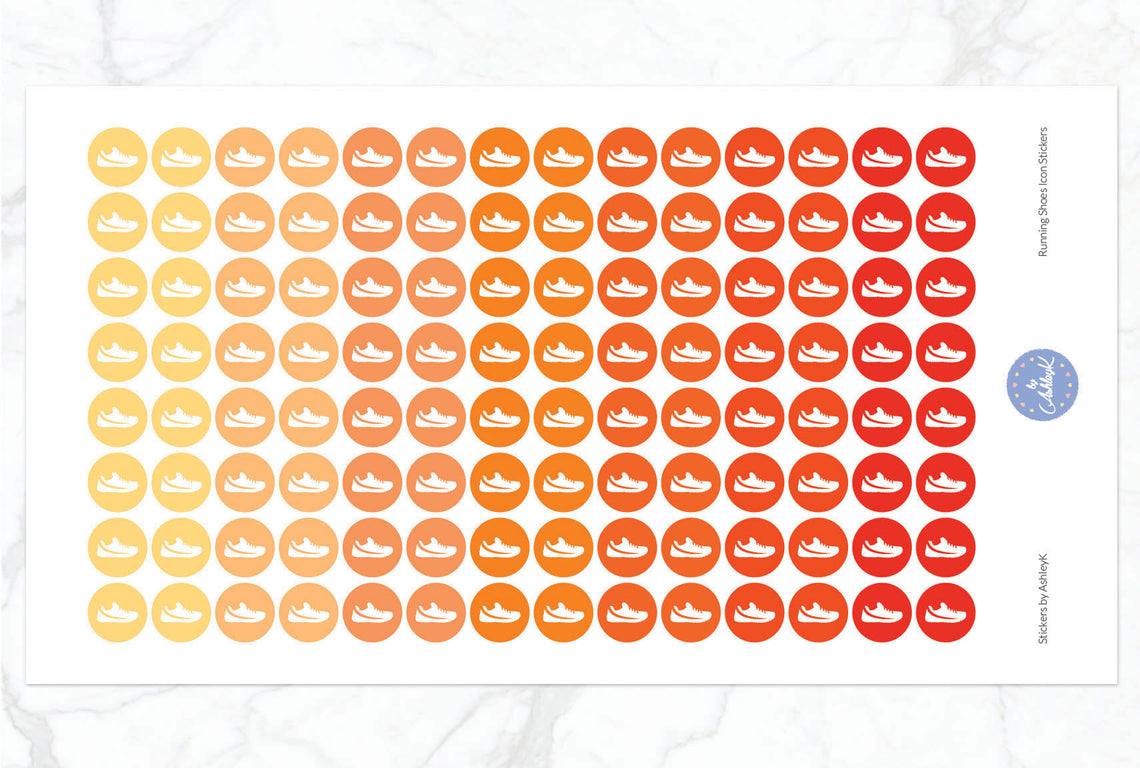 Running Shoes Icon Stickers - Orange