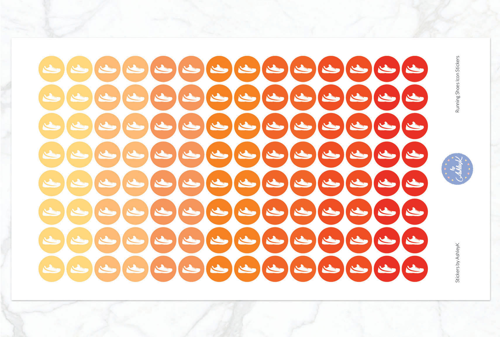 Running Shoes Icon Stickers - Orange