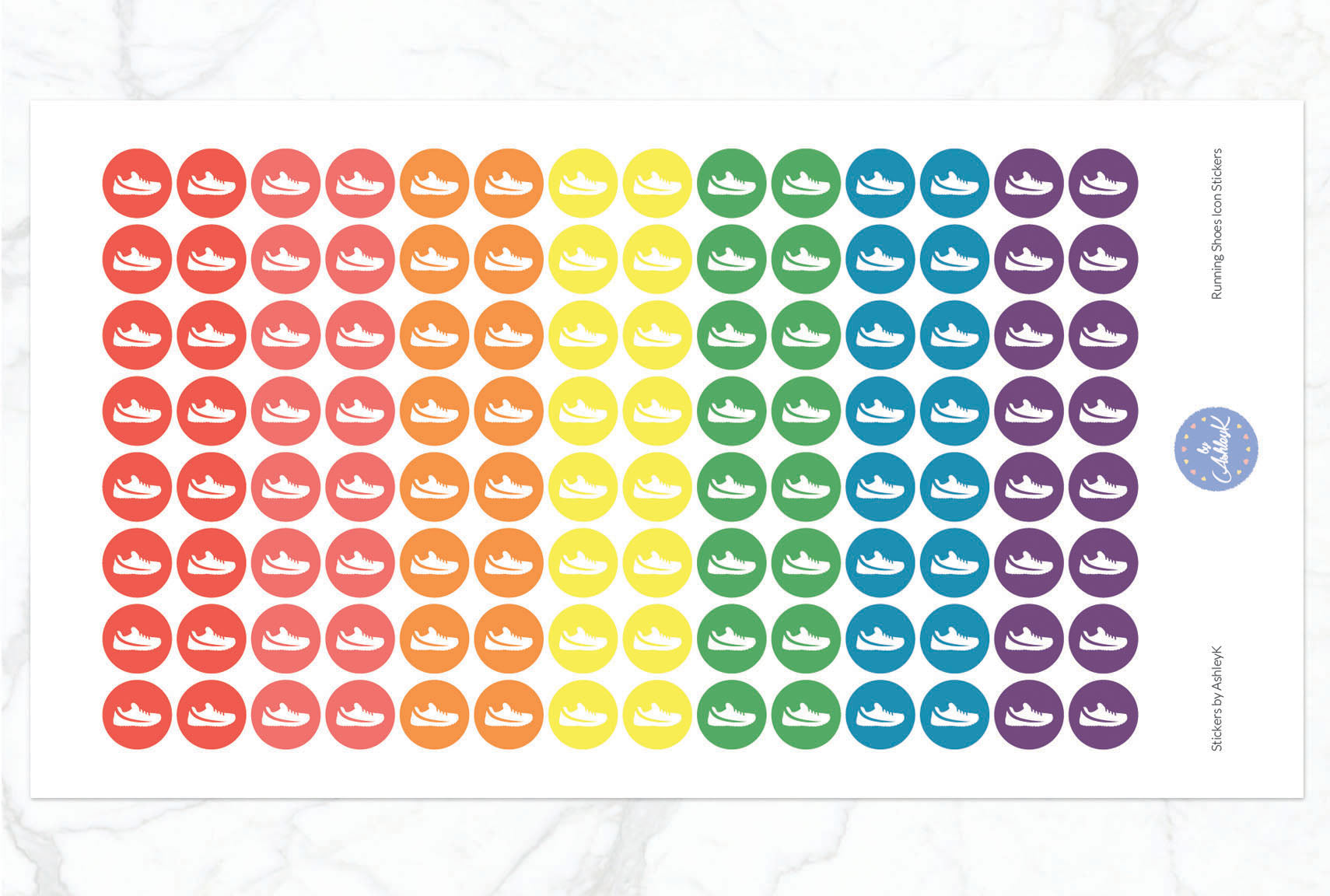 Running Shoes Icon Stickers - Pastel Rainbow