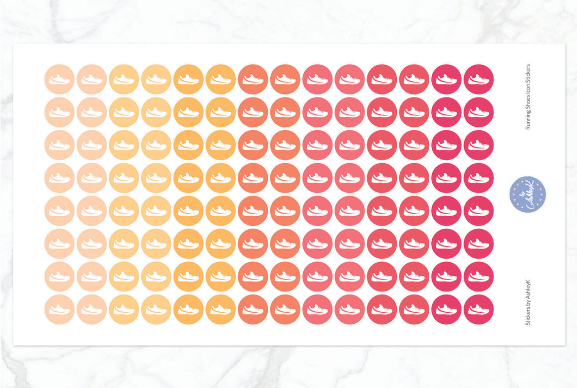 Running Shoes Icon Stickers - Peach