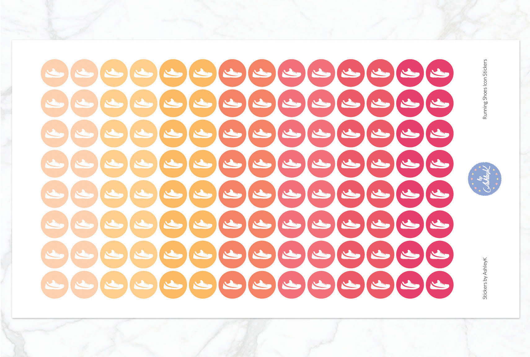 Running Shoes Icon Stickers - Peach