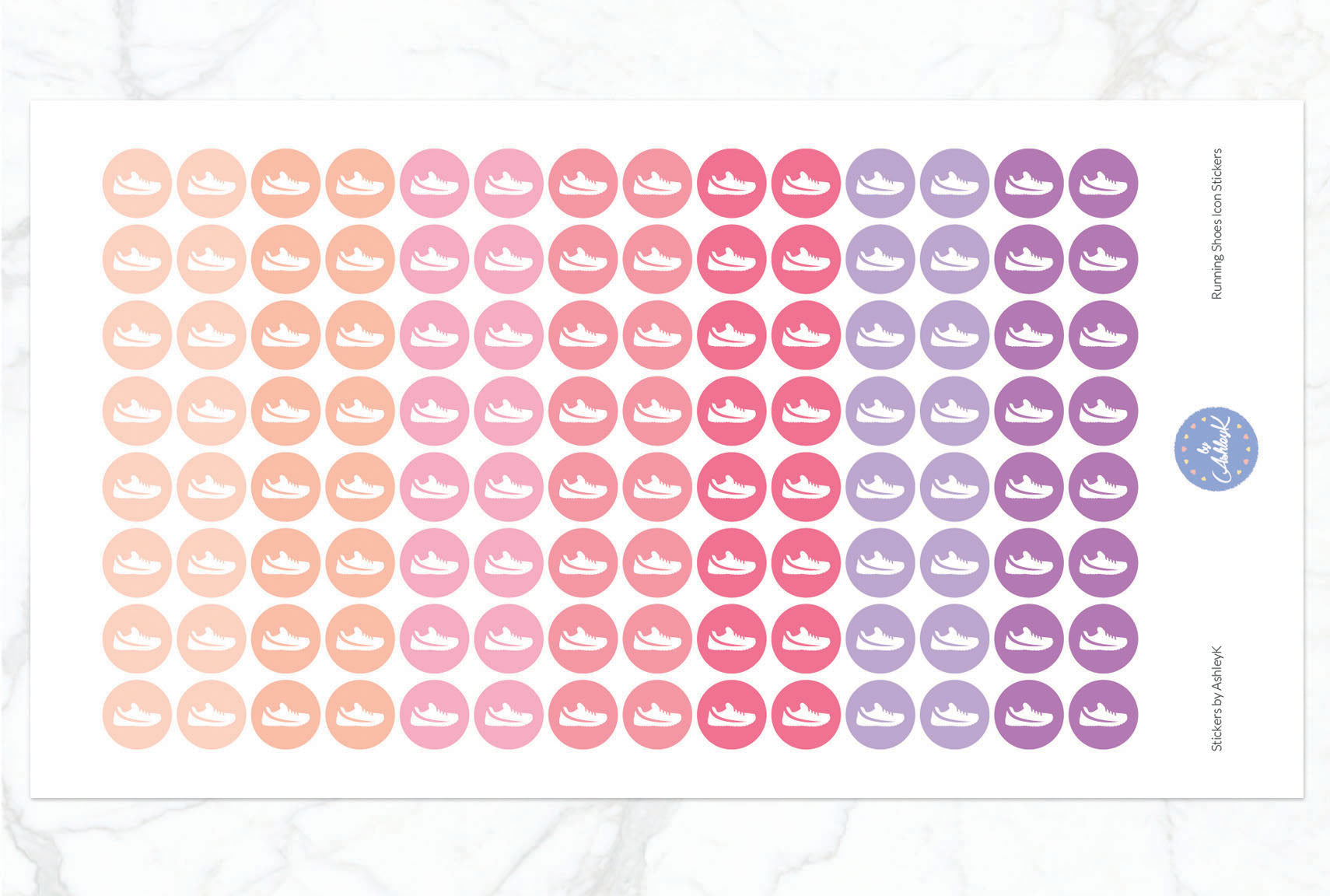 Running Shoes Icon Stickers - Raspberry