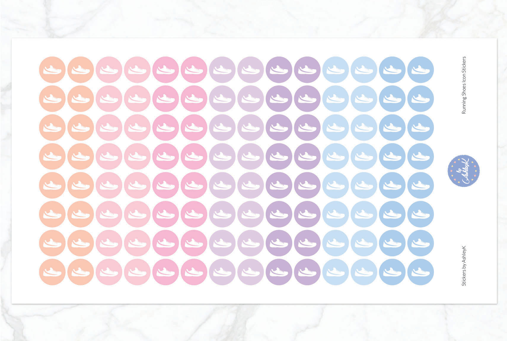 Running Shoes Icon Stickers - Pastel Sunset