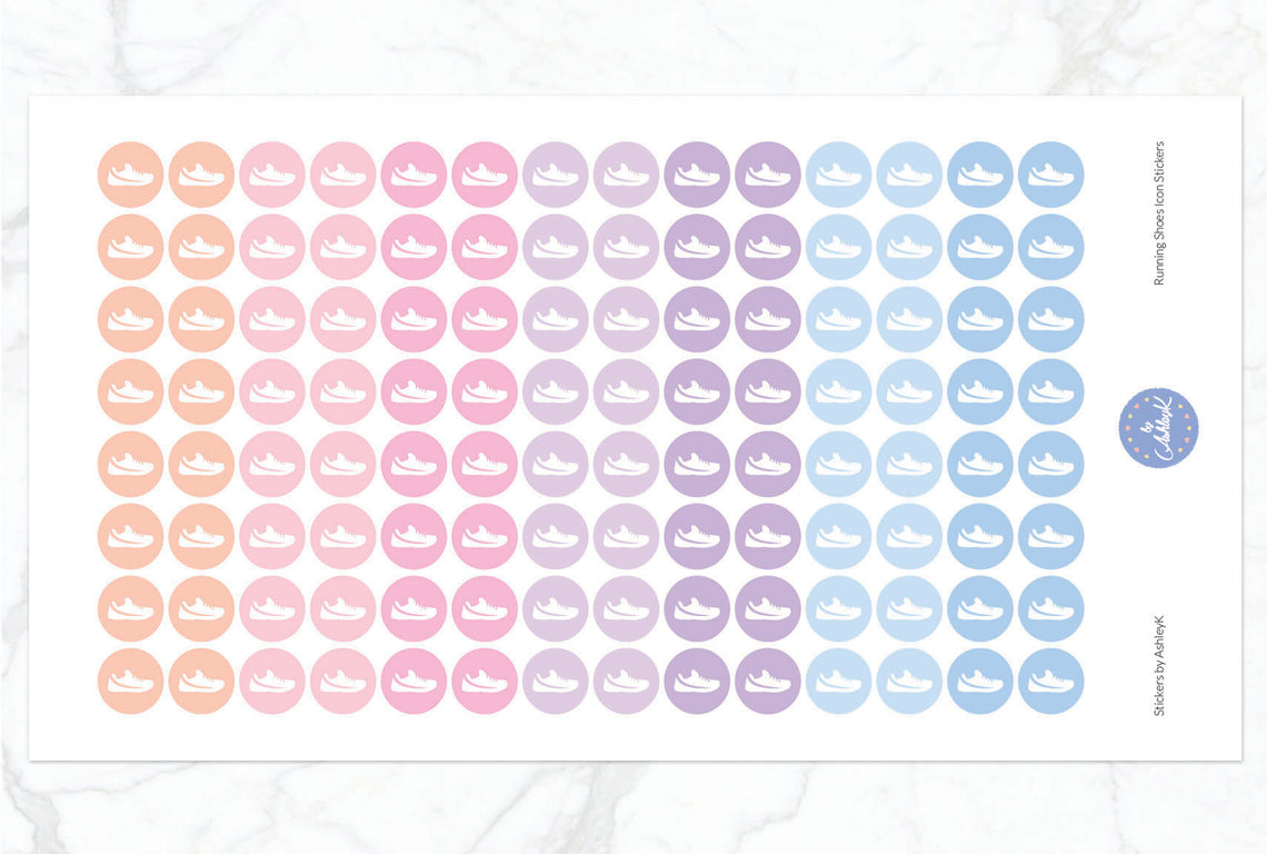 Running Shoes Icon Stickers - Pastel Sunset