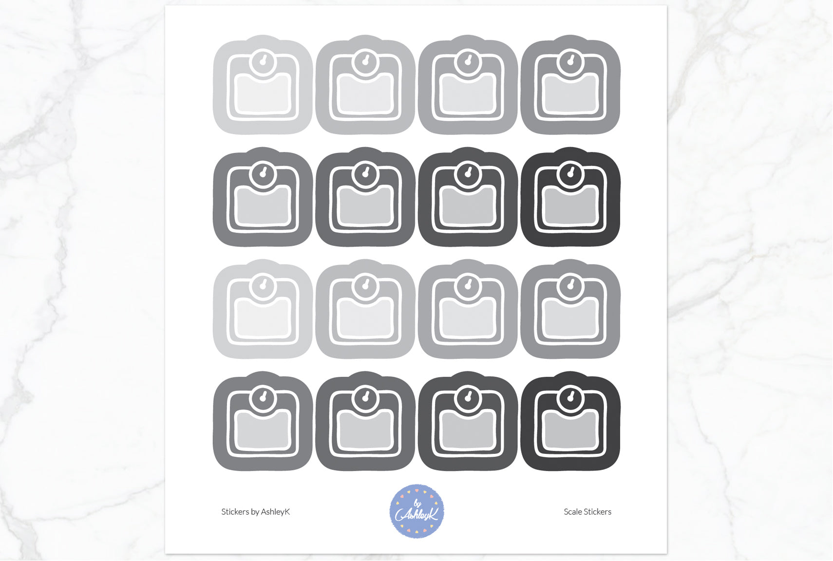 Scale Stickers - Monochrome