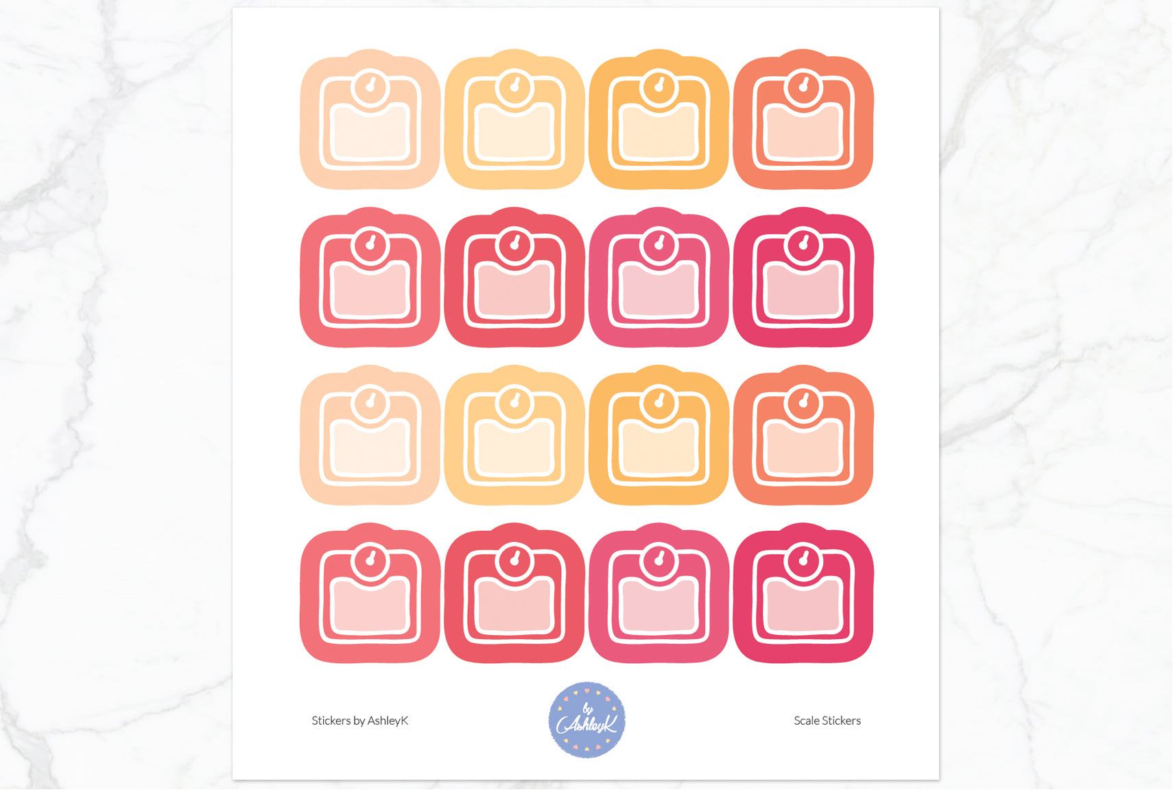 Scale Stickers - Peach