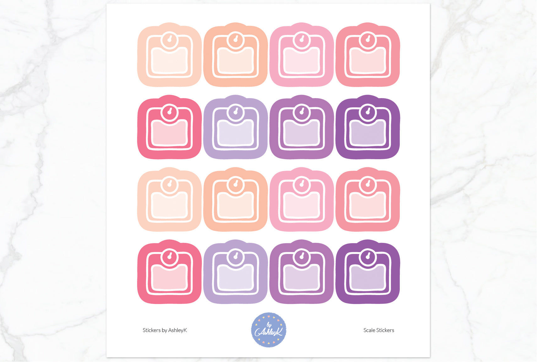 Scale Stickers - Raspberry