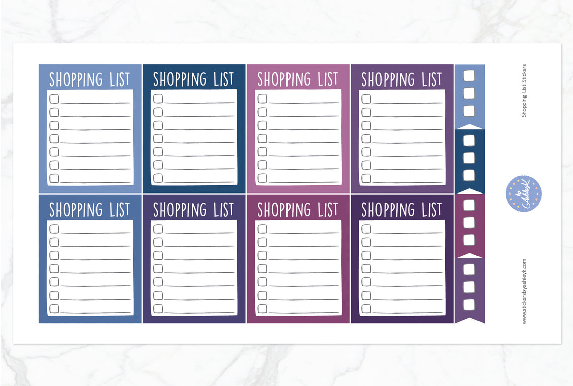 Shopping List Stickers - Blueberry