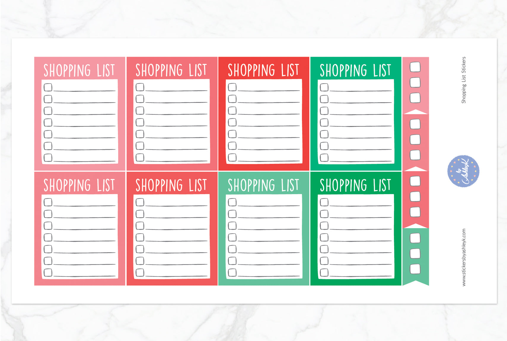Shopping List Stickers - Watermelon