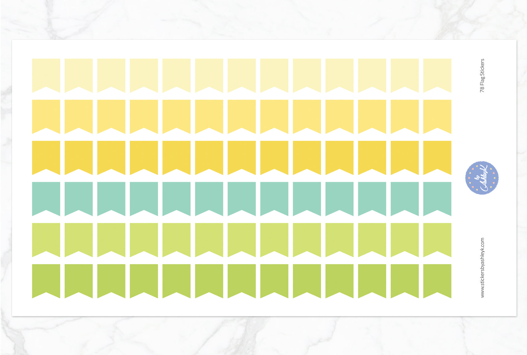 78 Small Flag Stickers - Lemon&Lime