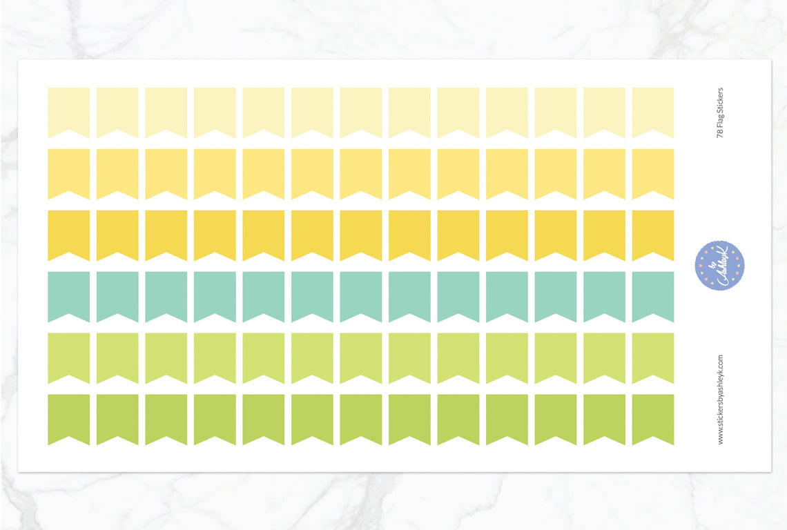78 Small Flag Stickers - Lemon&Lime