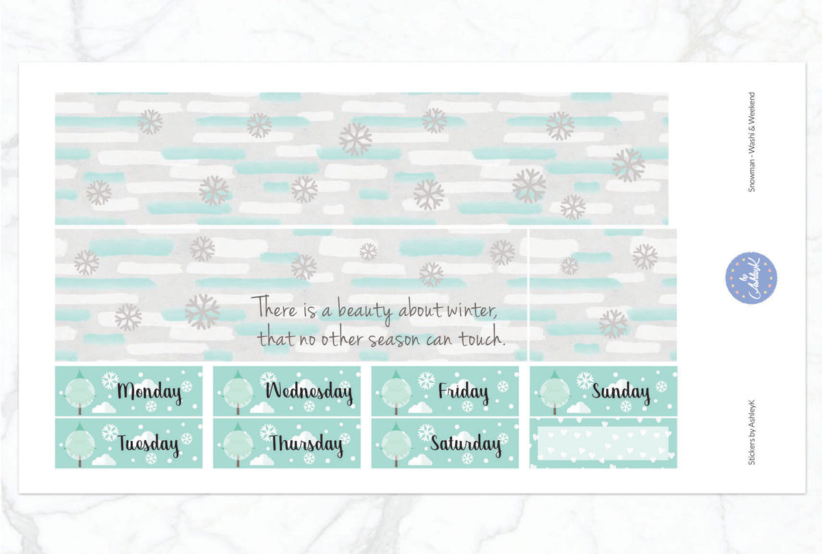 Snowman Weekly Kit - Erin Condren Planner Stickers – Stickers by AshleyK