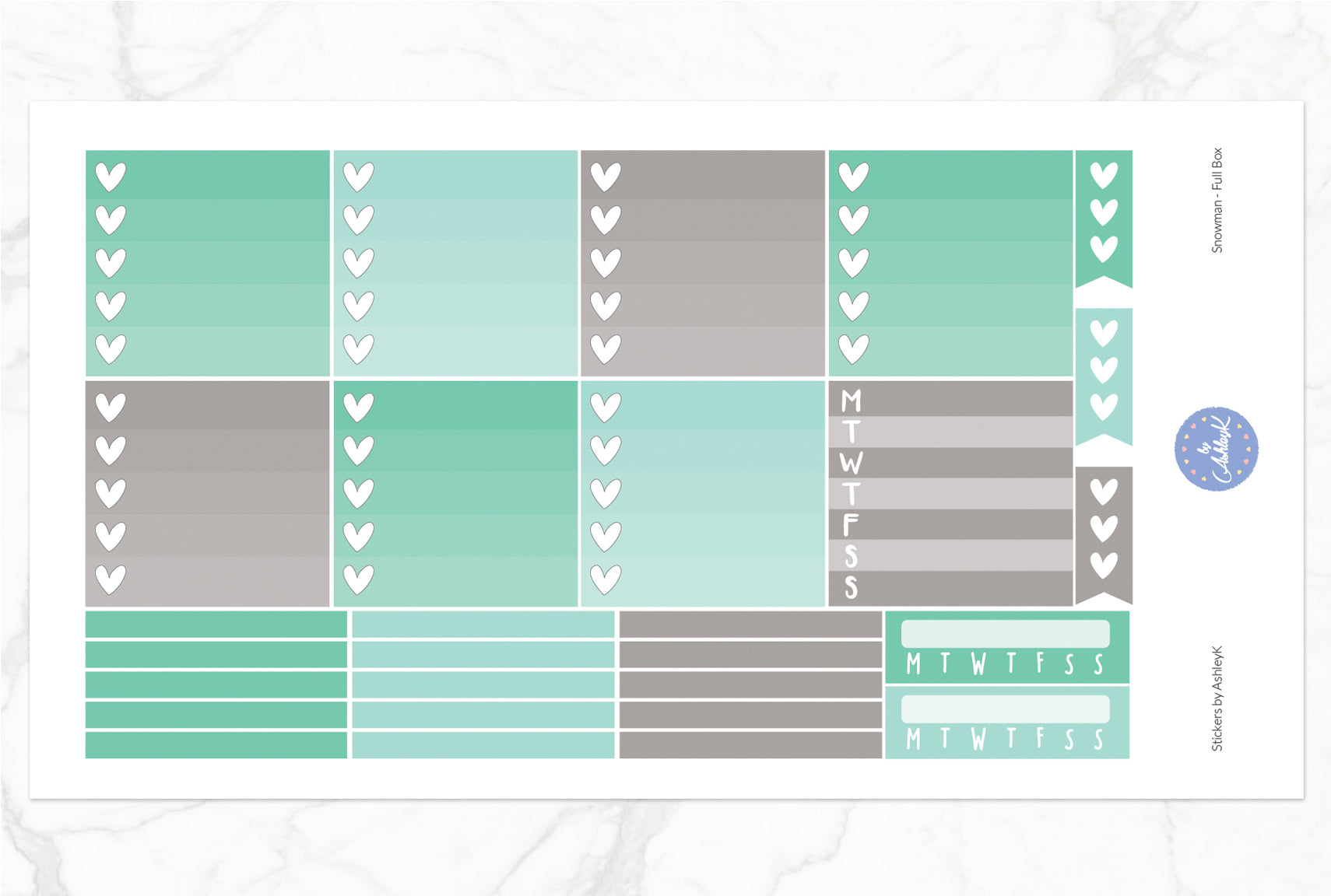 Snowman - Ombre Checklist Sheet