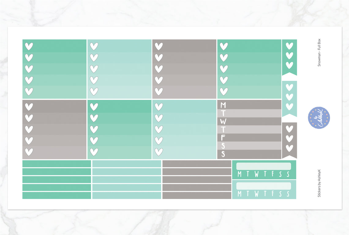 Snowman - Ombre Checklist Sheet