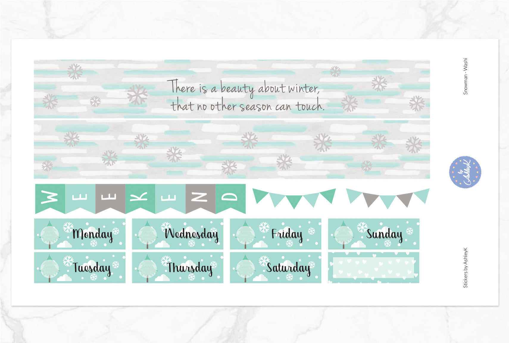 Snowman - Washi Sheet
