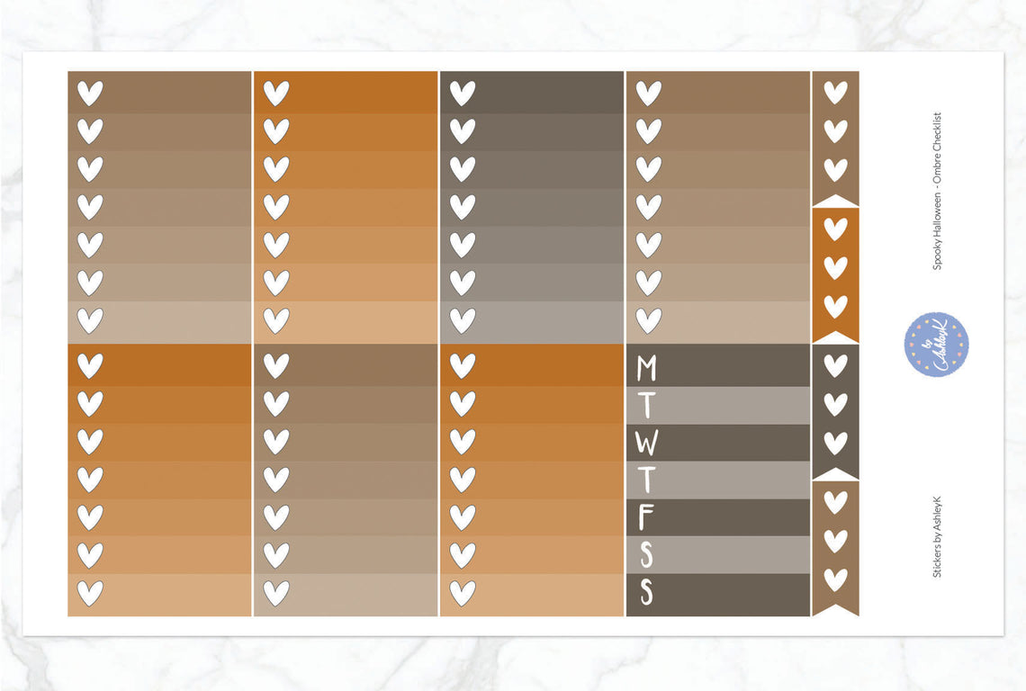 Spooky Halloween - Ombre Checklist Sheet