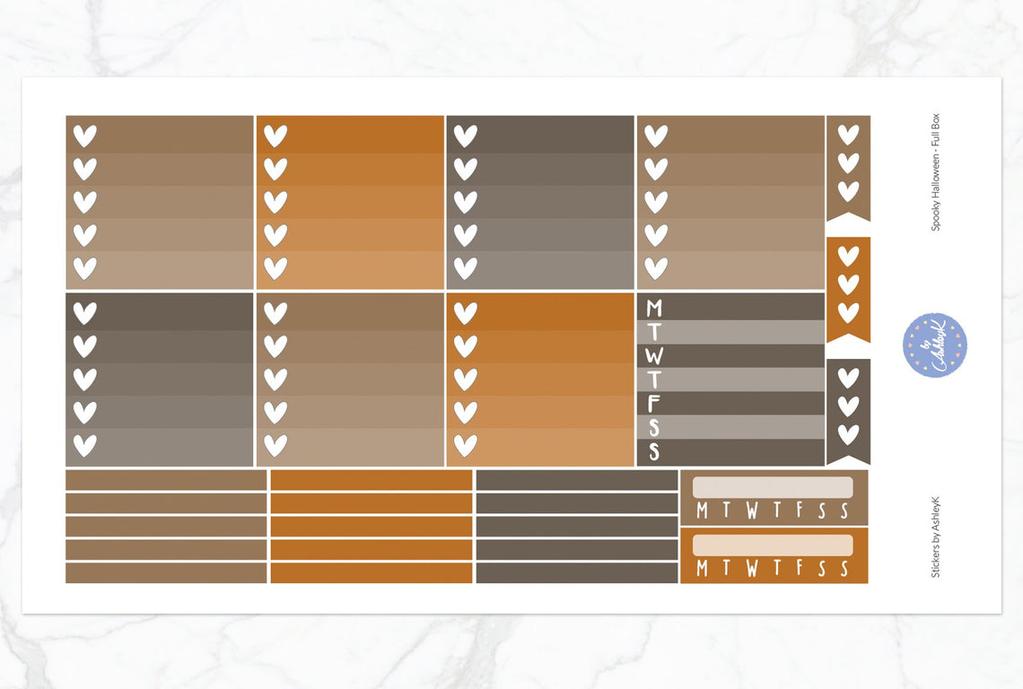 Spooky Halloween Weekly Kit  - Ombre Checklist Sheet