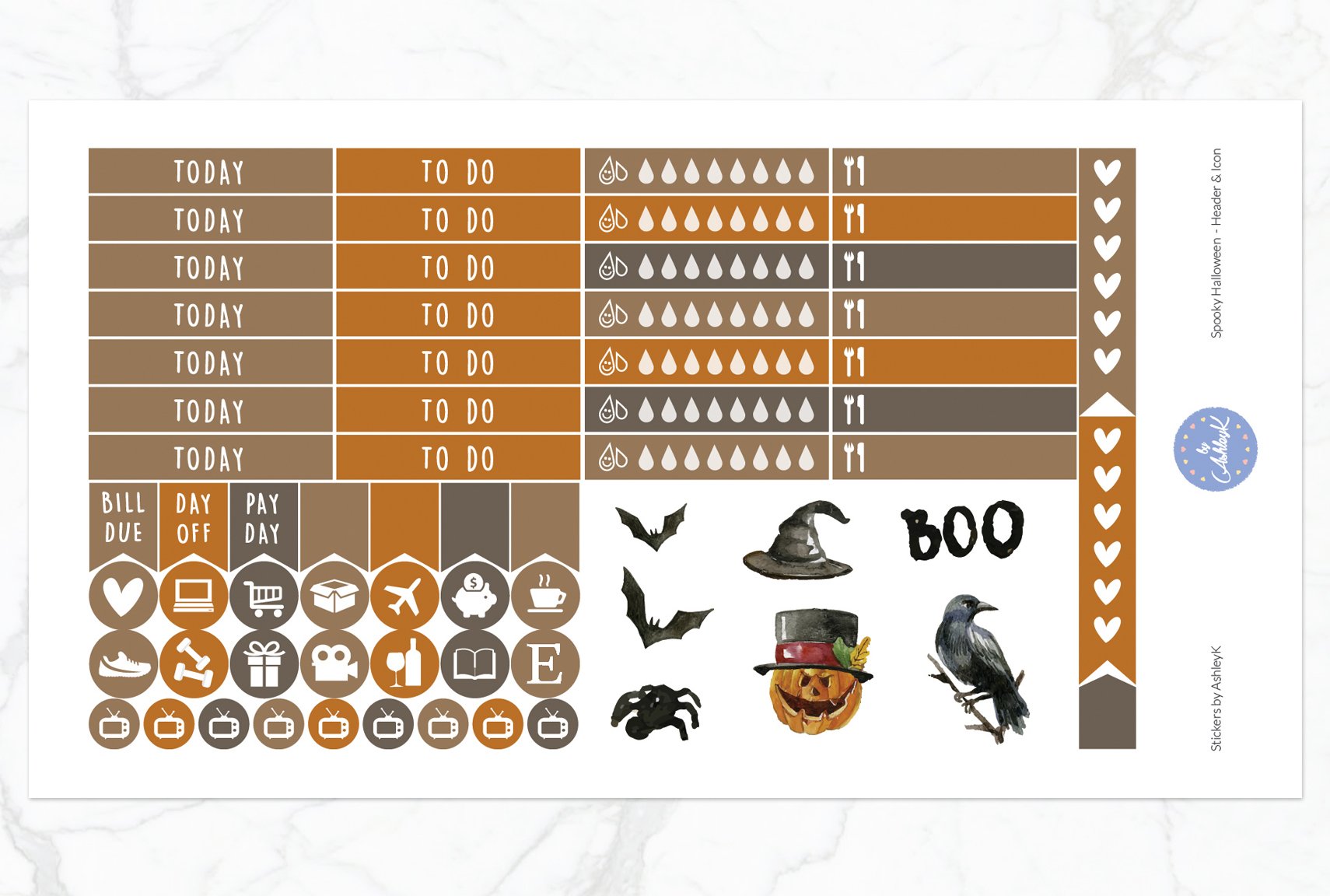 Spooky Halloween Weekly Kit  - Functional Sheet