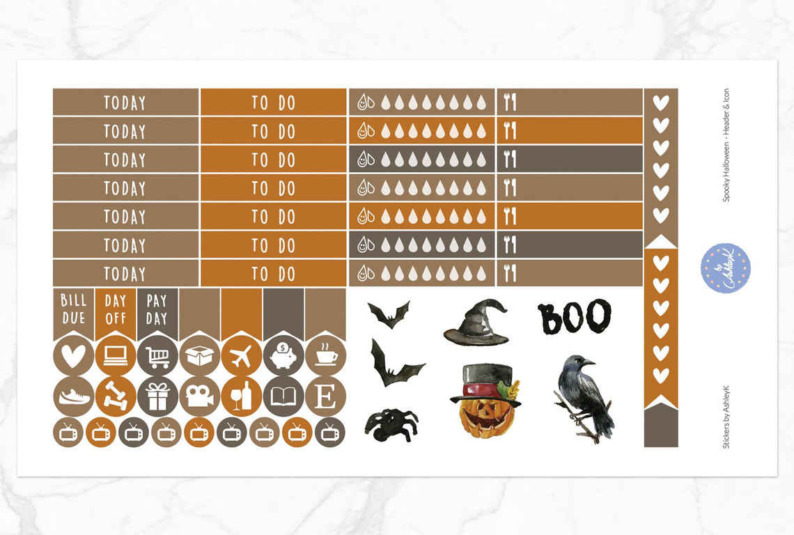 Spooky Halloween Weekly Kit  - Functional Sheet