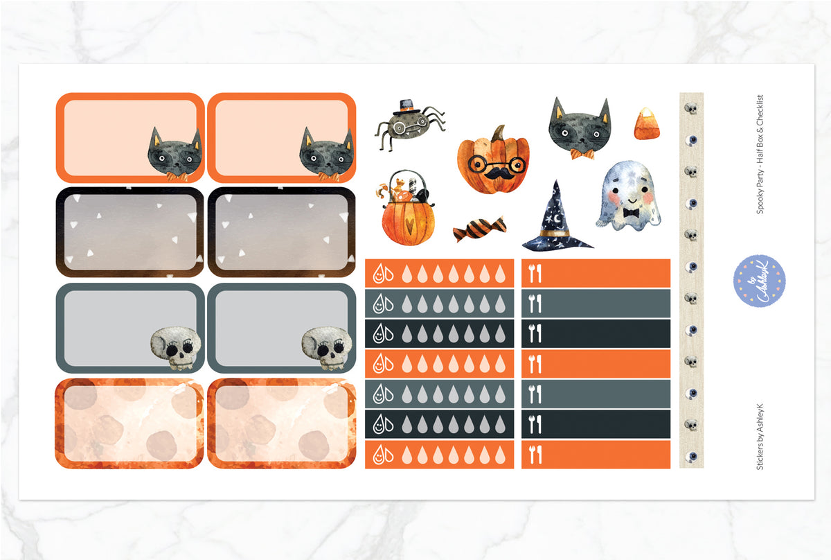 Spooky Party Weekly Kit - Erin Condren Planner Stickers – Stickers by ...