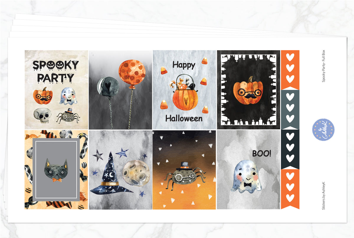Spooky Party Weekly Kit - Erin Condren Planner Stickers – Stickers by ...