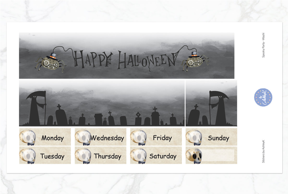 Spooky Party Weekly Kit - Erin Condren Planner Stickers – Stickers by ...