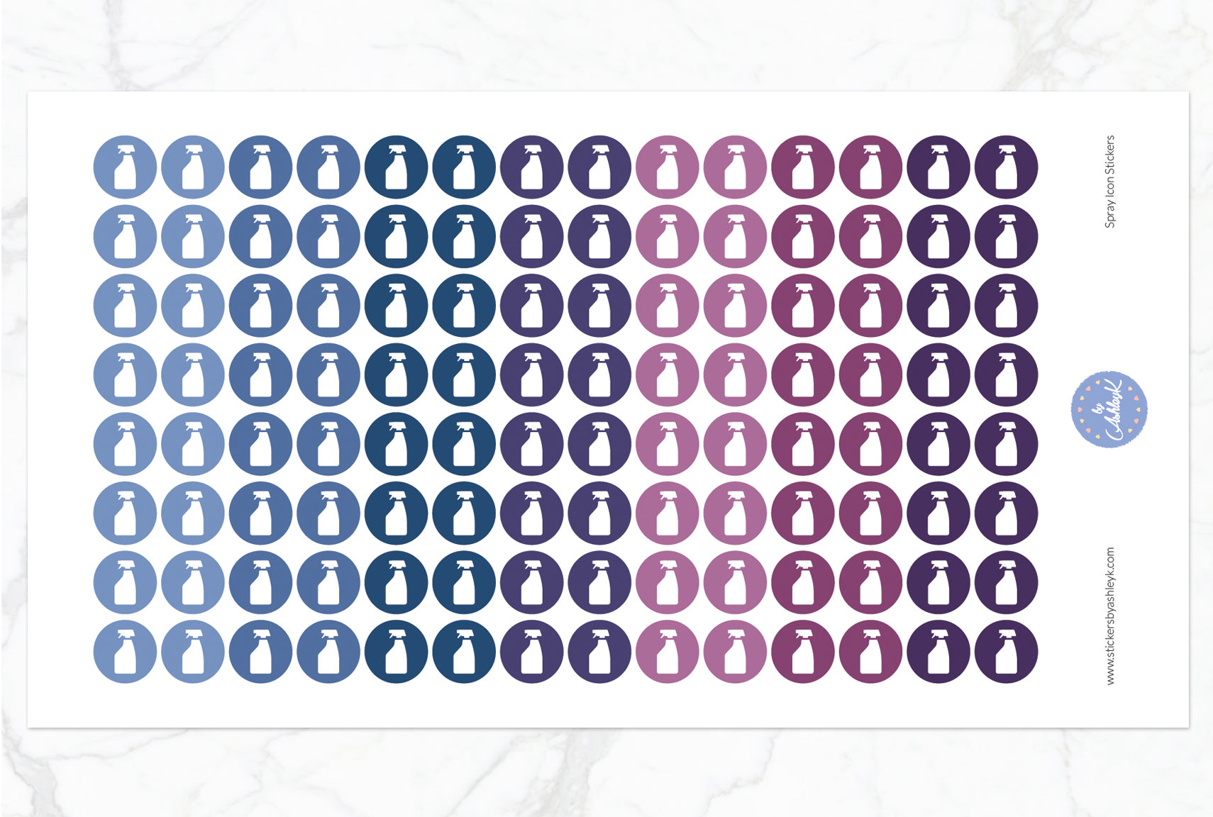 Spray Icon Round Stickers - Blueberry