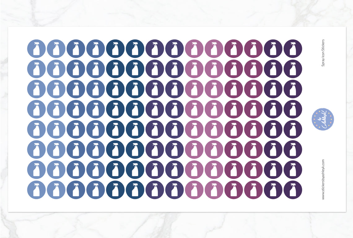 Spray Icon Round Stickers - Blueberry
