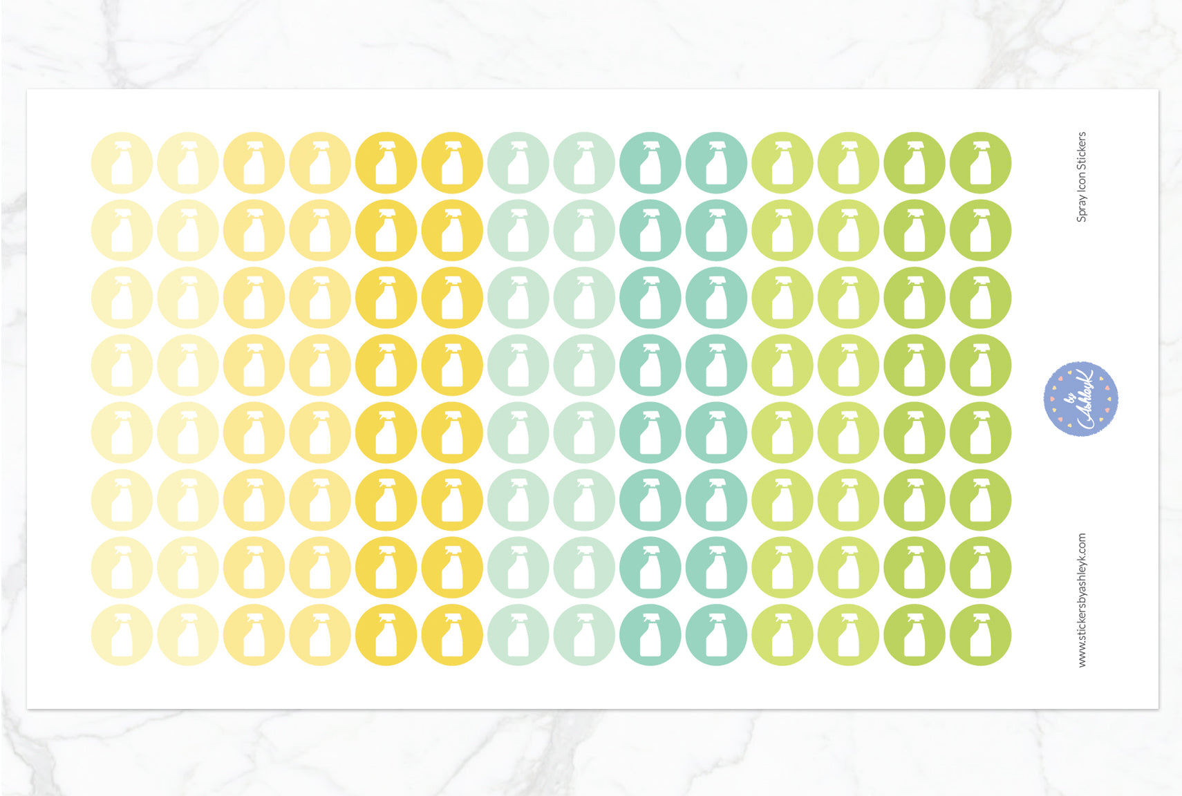 Spray Icon Round Stickers - Lemon&Lime