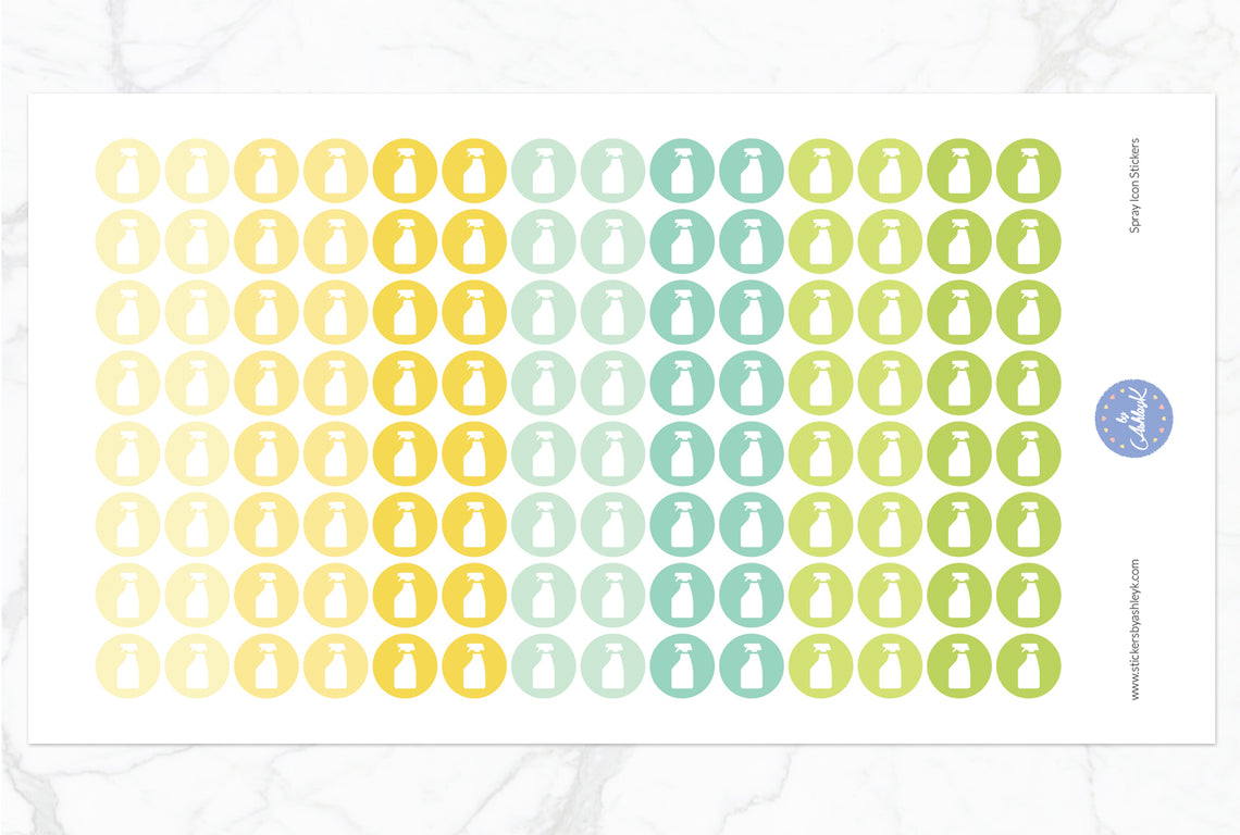 Spray Icon Round Stickers - Lemon&Lime