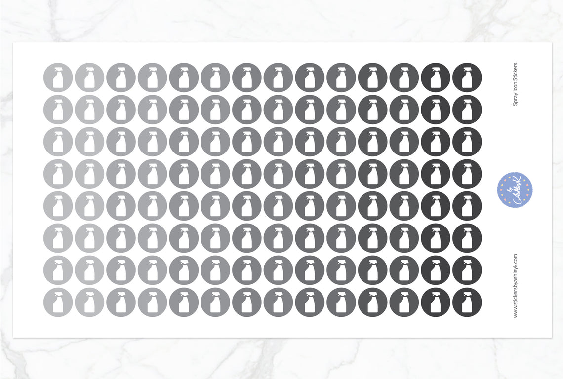 Spray Icon Round Stickers - Monochrome