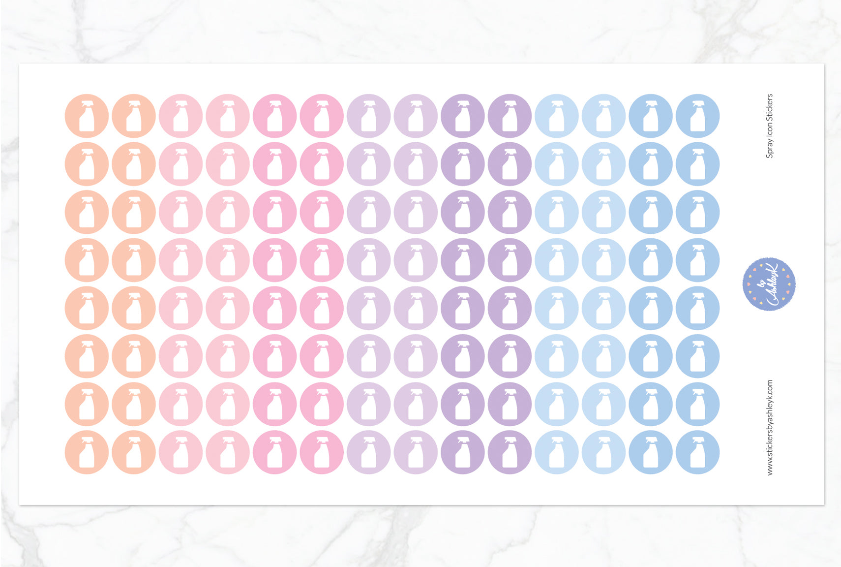Spray Icon Round Stickers - Pastel Sunset