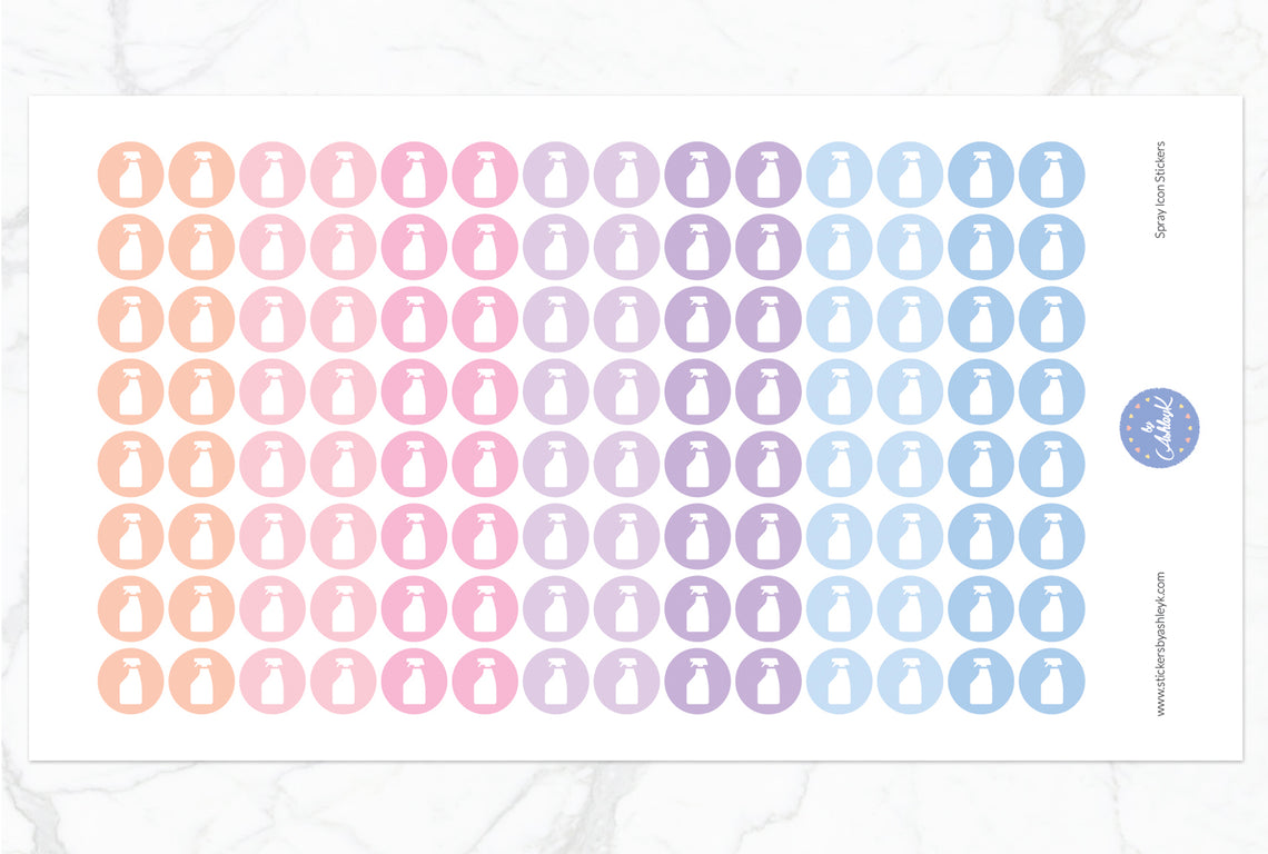 Spray Icon Round Stickers - Pastel Sunset