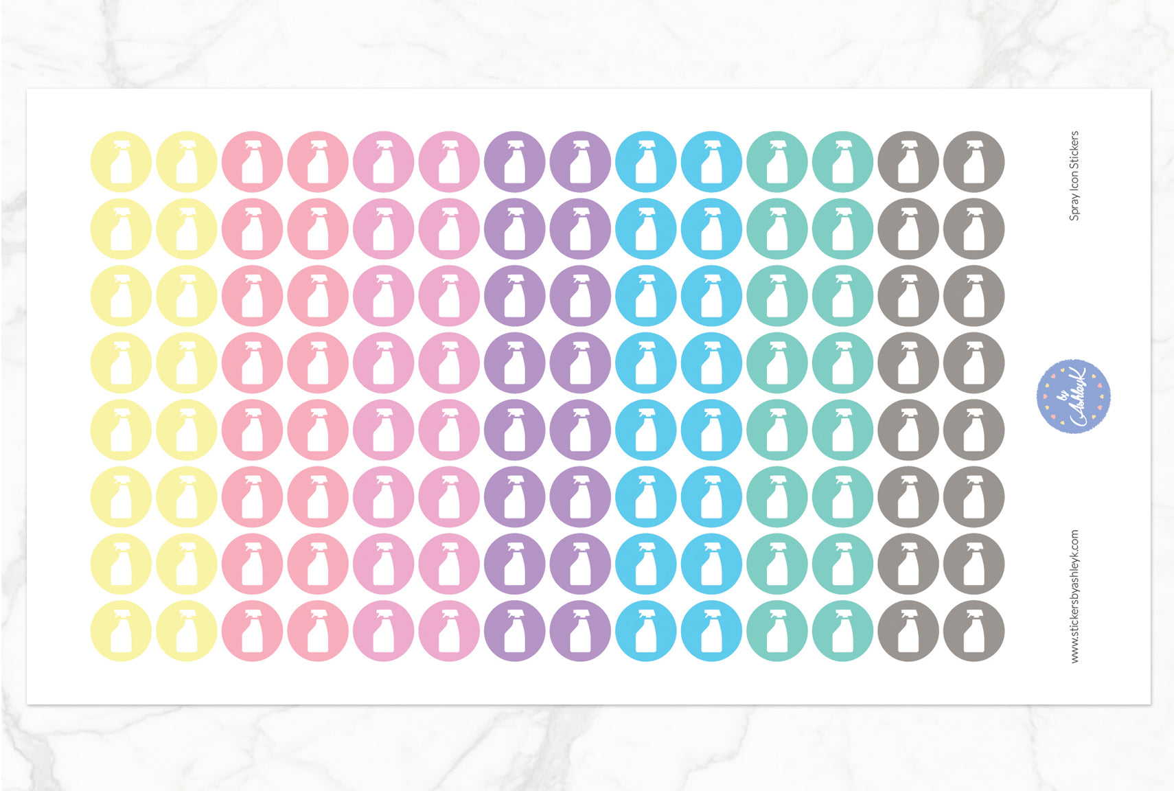 Spray Icon Round Stickers - Pastel