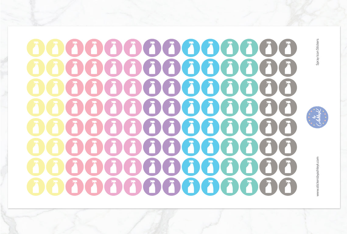 Spray Icon Round Stickers - Pastel