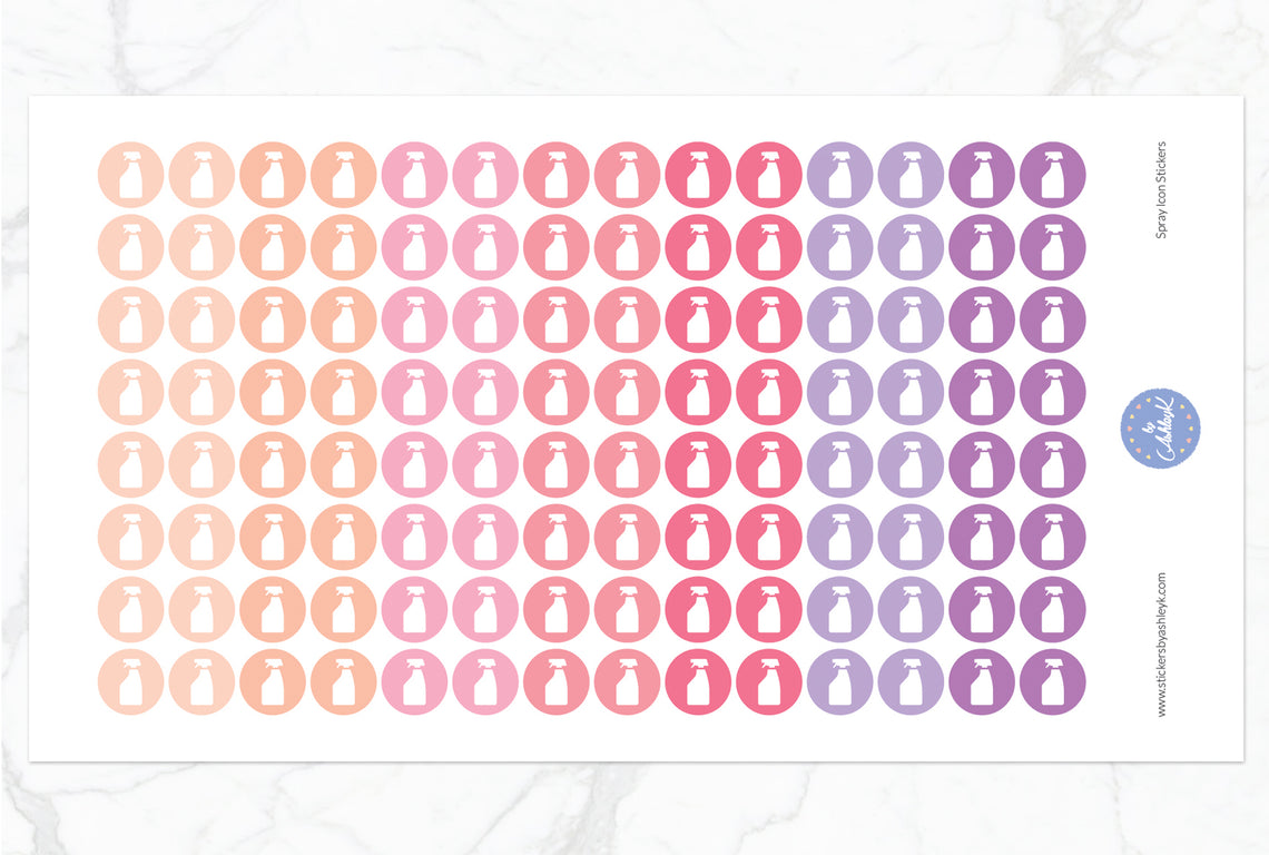 Spray Icon Round Stickers - Raspberry
